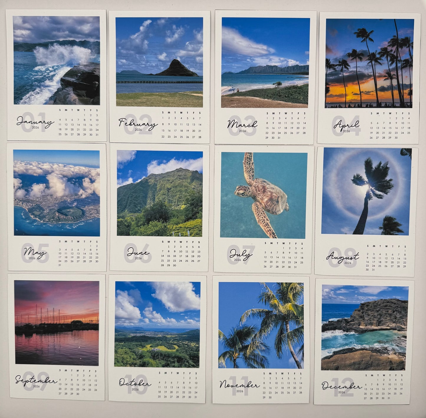 Custom Photo Calendar Magnets - 2026 - Set of 12