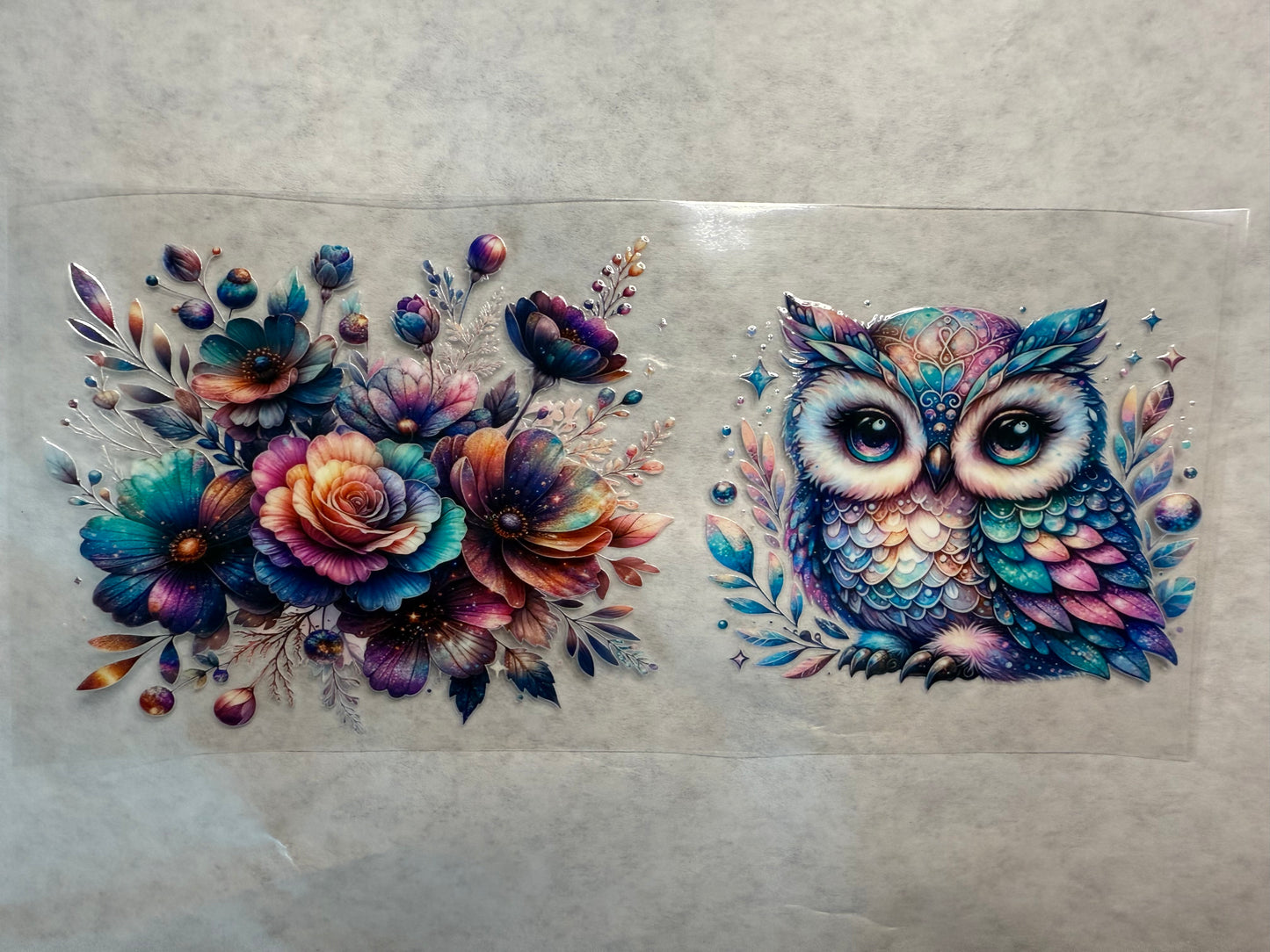 Owl and Flowers Wrap for 16oz, 20oz, 24oz