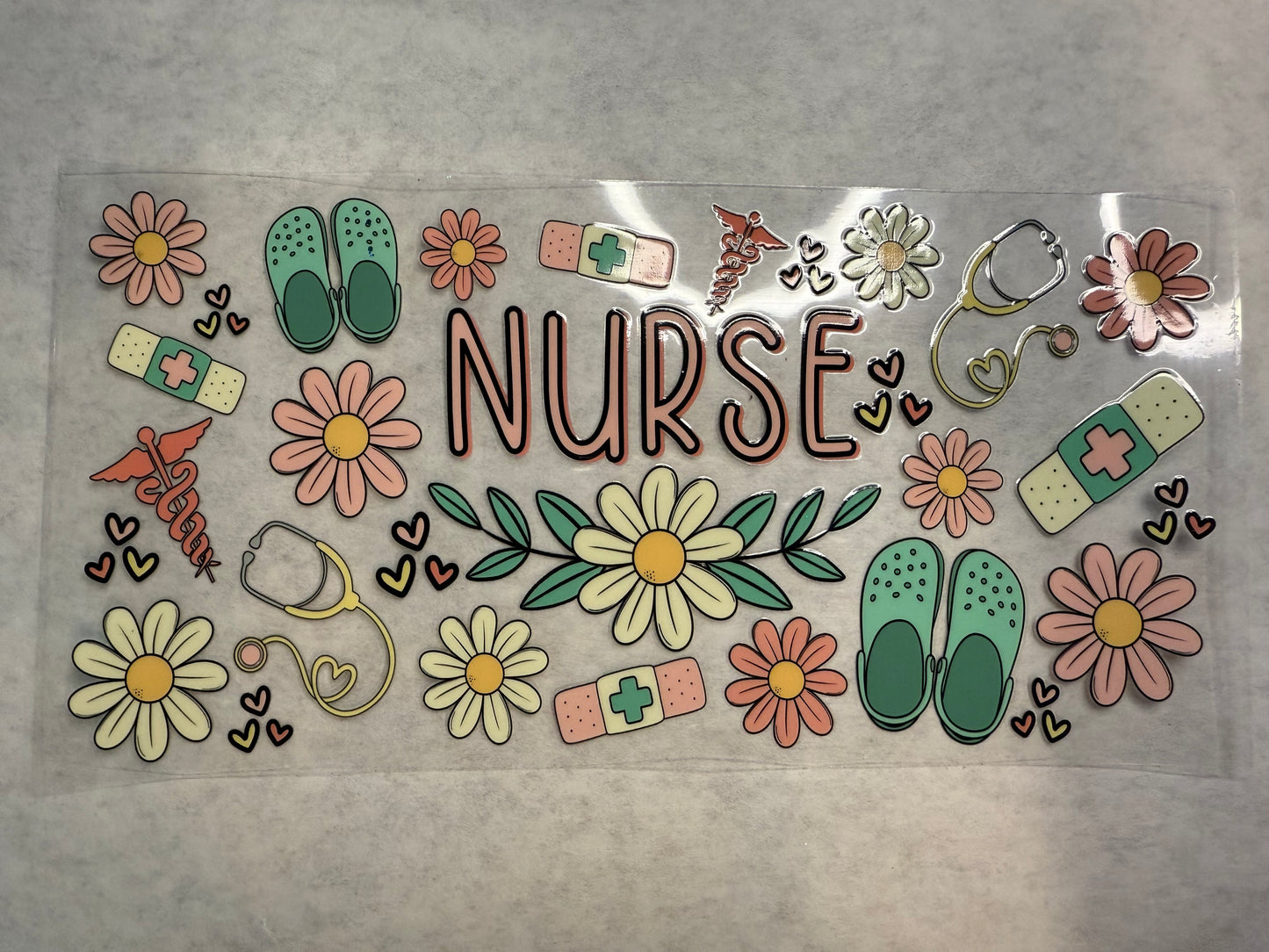 Nurse Flowers Wrap for 16oz, 20oz, 24oz