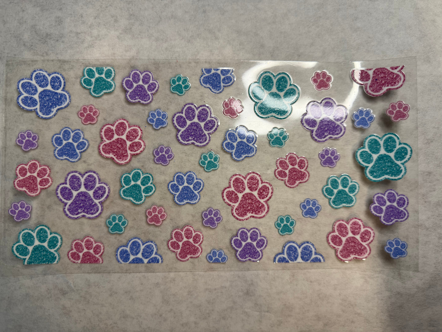 Colorful Paw Prints Wrap for 16oz, 20oz, 24oz