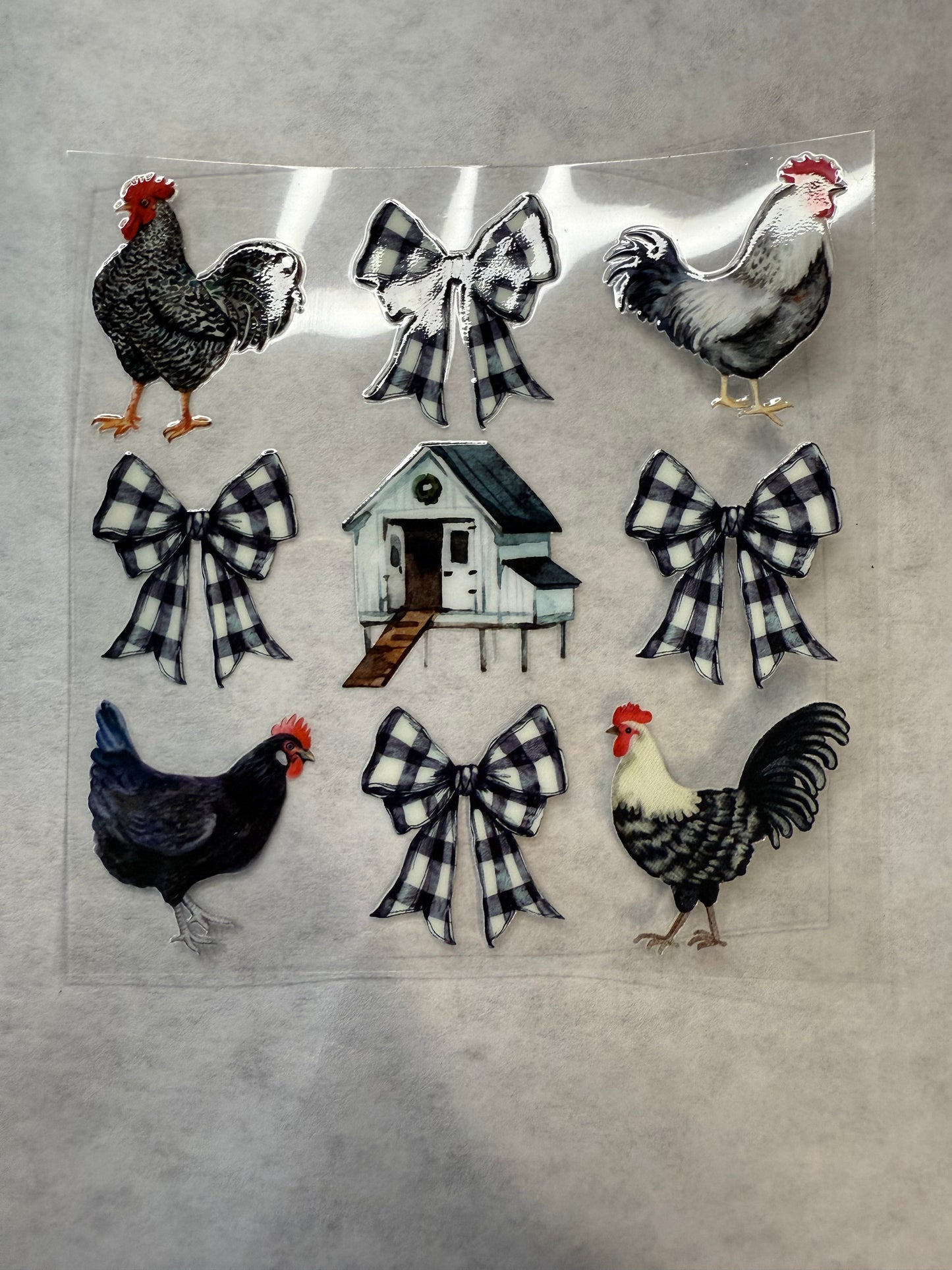Chickens and Bows Decal for 16oz, 20oz, 24oz