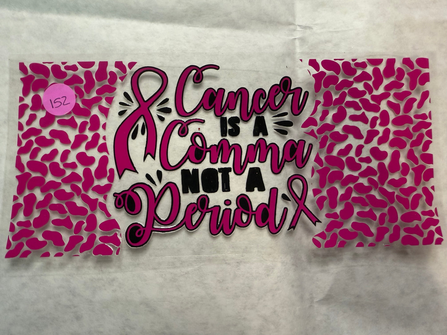 Pink Cancer is a Comma Not a Period Wrap for 16oz, 20oz