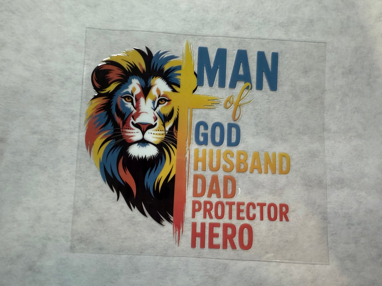 Man of God Husband Dad Protector Hero Decal for 16oz, 20oz, 24oz