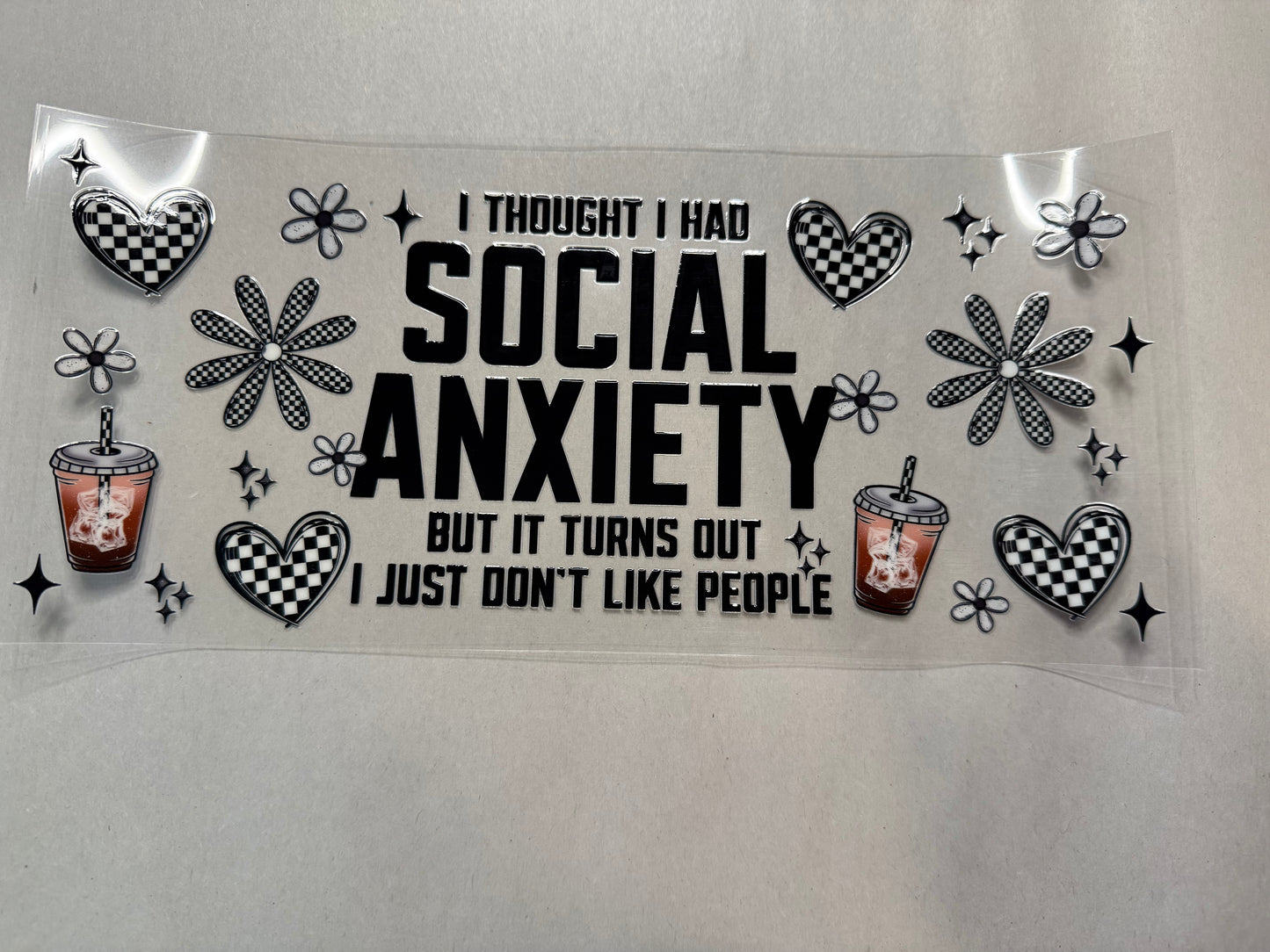Social Anxiety wrap for 16oz, 20oz, 24oz, 40oz