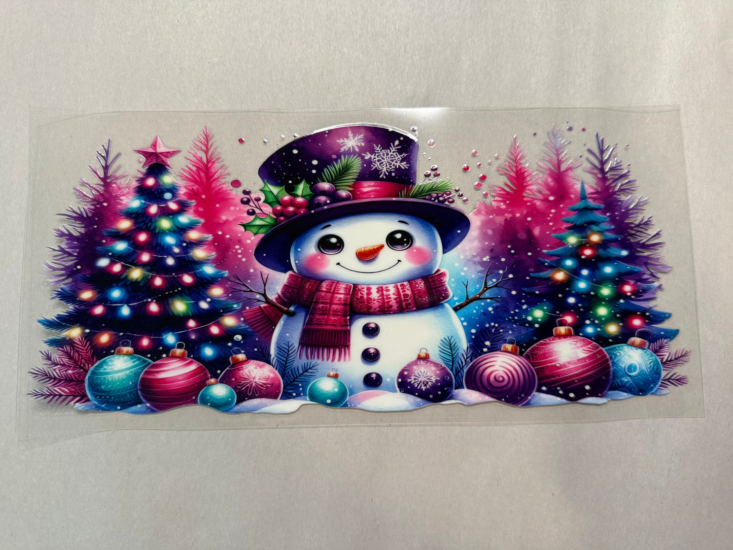 Snowman with Trees wrap for 16oz, 20oz, 24oz, 40oz