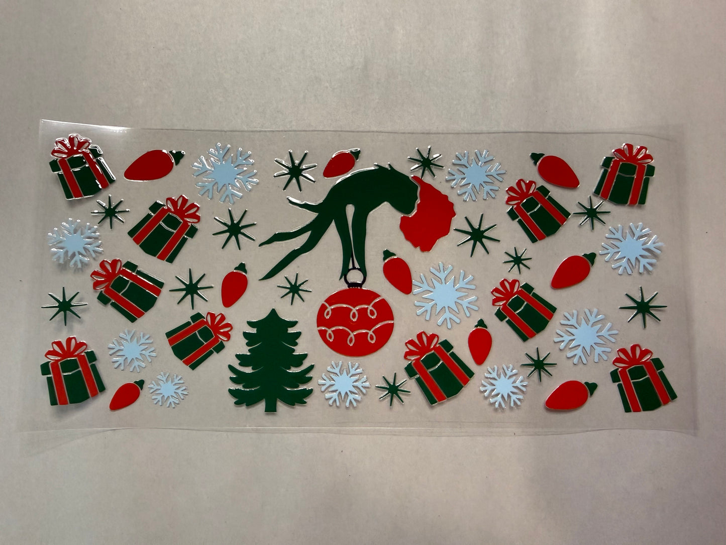 Mean Green Guy Hand with Presents wrap for 16oz, 20oz, 24oz, 40oz