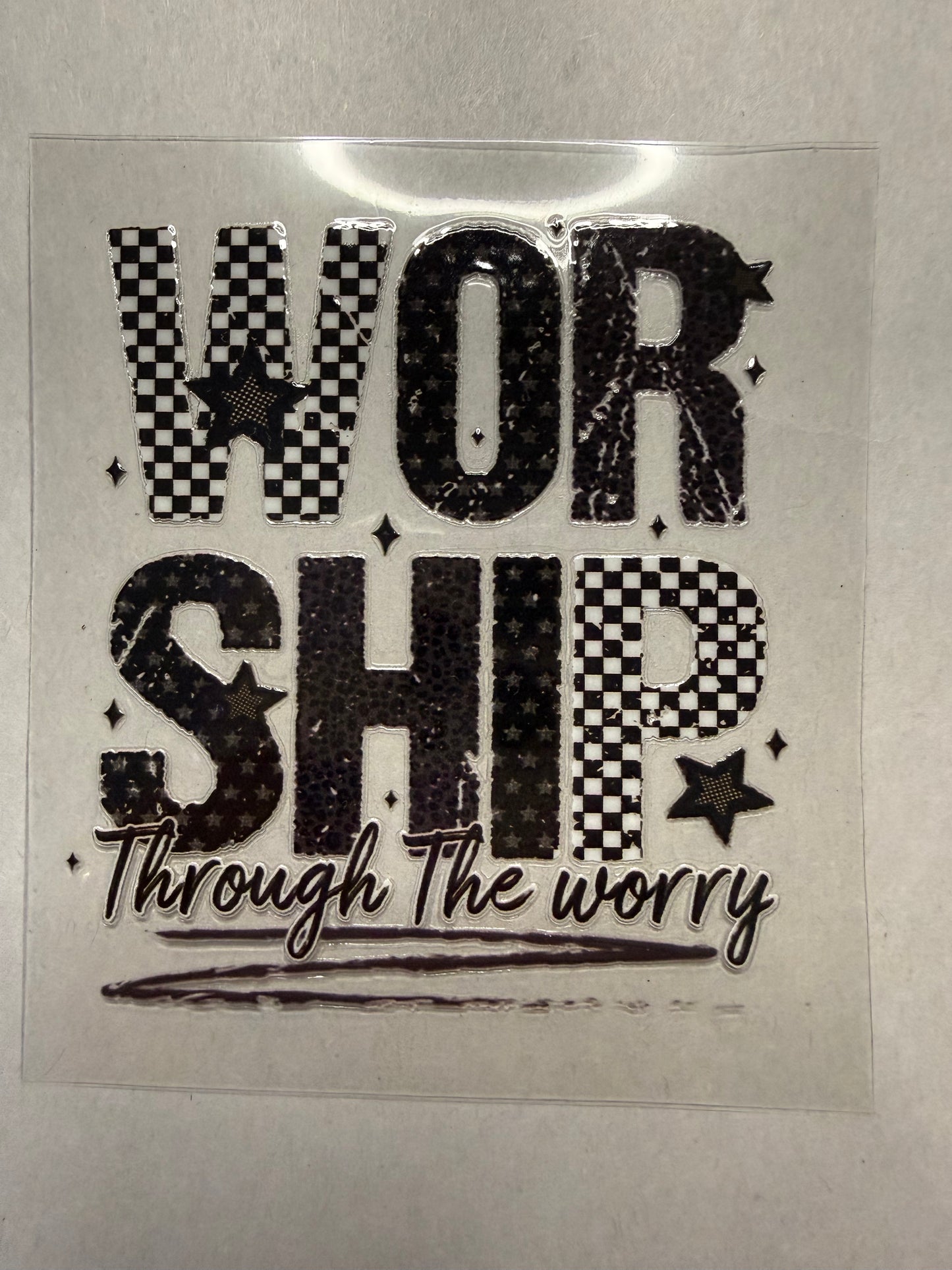 Worship Through the Worry decal for 16oz, 20oz, 24oz or 40oz