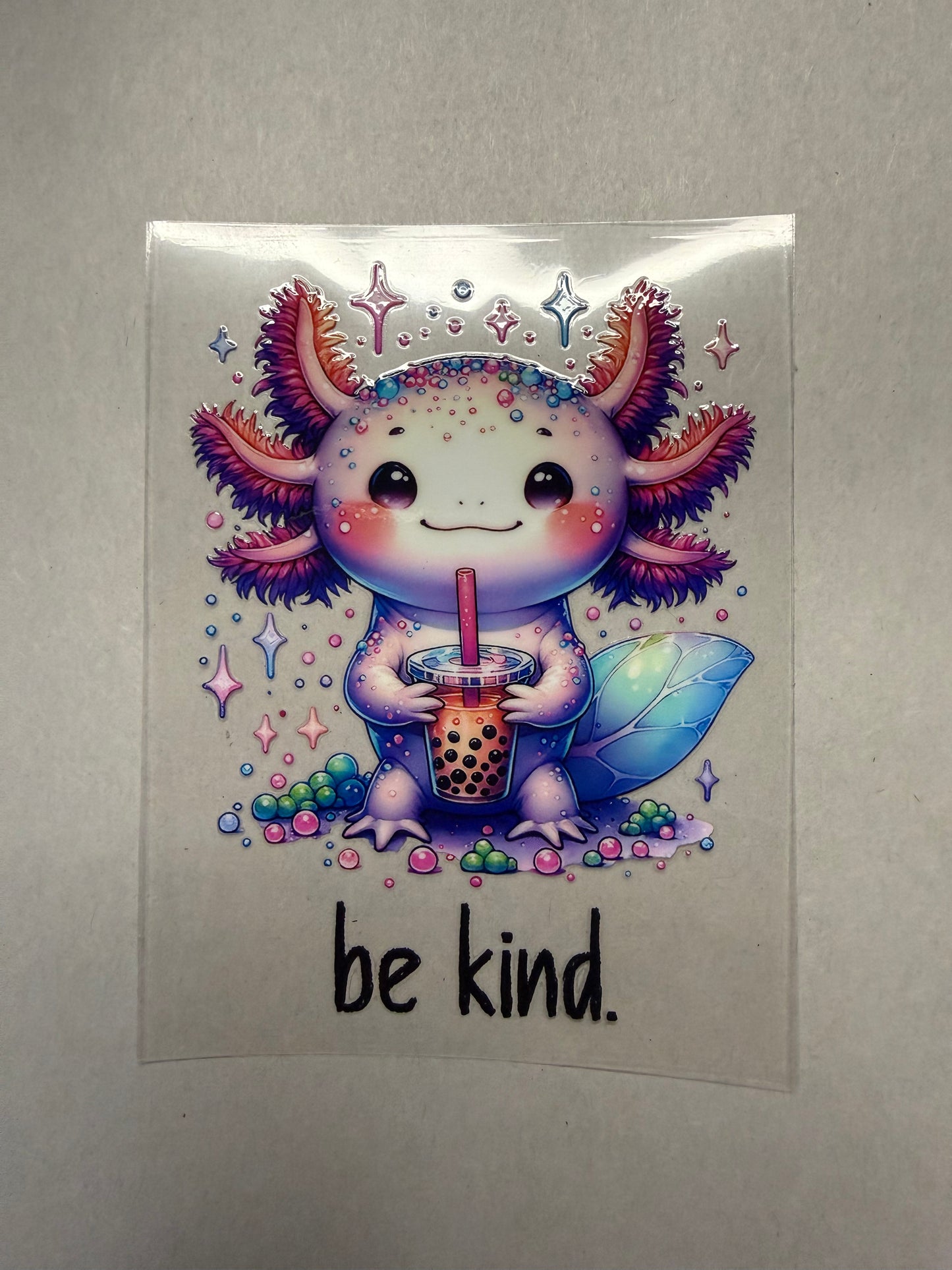 Be Kind Axolotl decal for 16oz, 20oz, 24oz