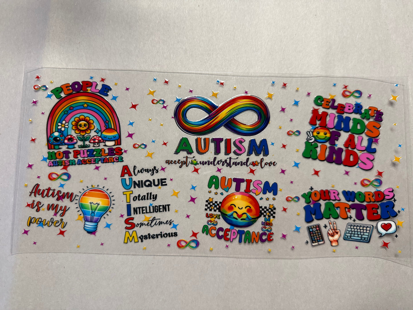 Austism wrap for 16oz, 20oz, 24oz, 40oz