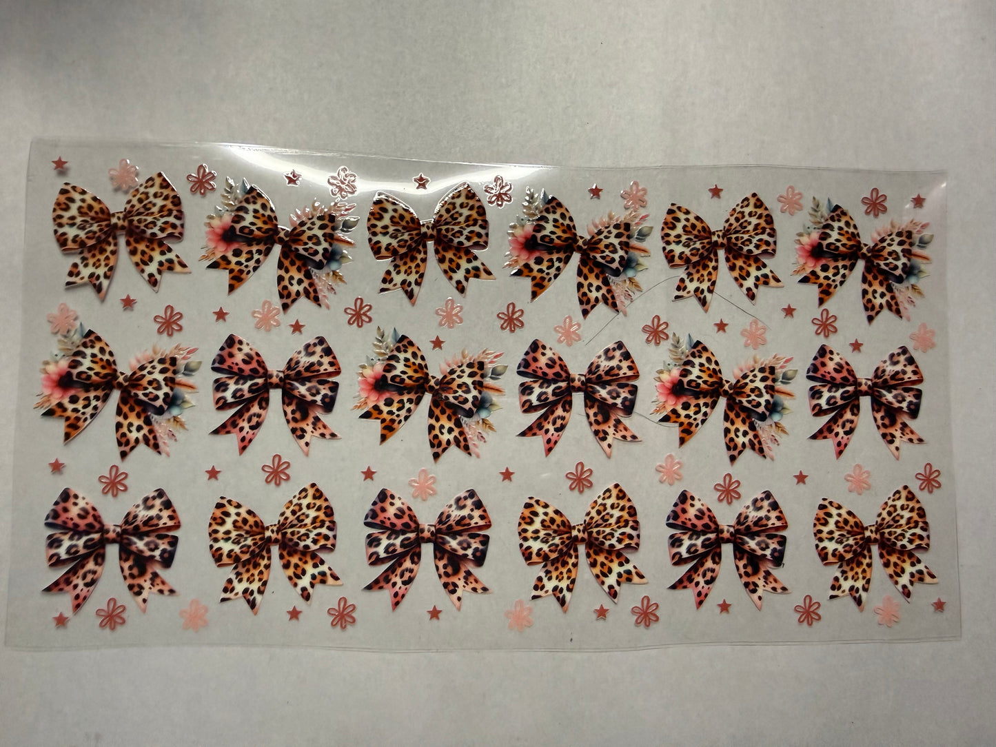 Leopard Bows wrap for 16oz, 20oz, 24oz, 40oz