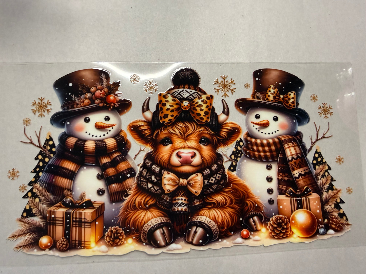 Snowmen with Cow wrap for 16oz, 20oz, 24oz, 40oz