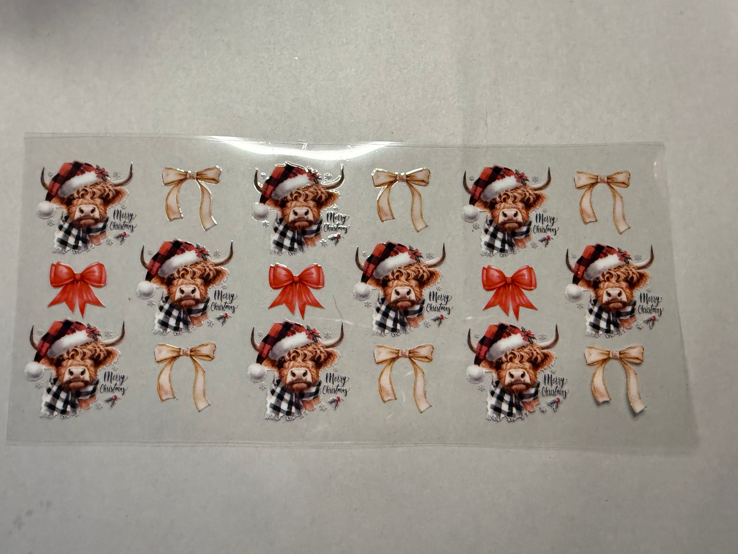 Christmas Cows and Bows wrap for 16oz, 20oz, 24oz, 40oz