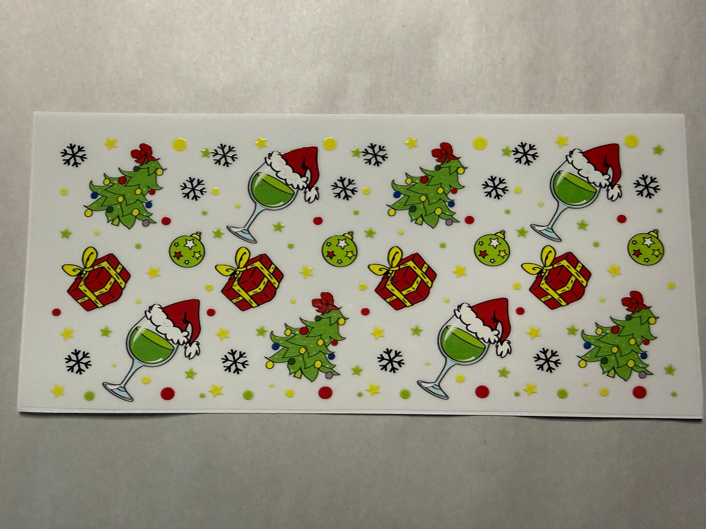 Christmas Trees and Wineglasses wrap for 16oz, 20oz, 24oz, 40oz