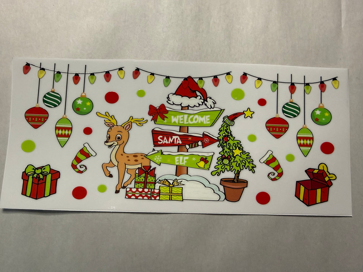 Welcome Santa Elf wrap for 16oz, 20oz, 40oz