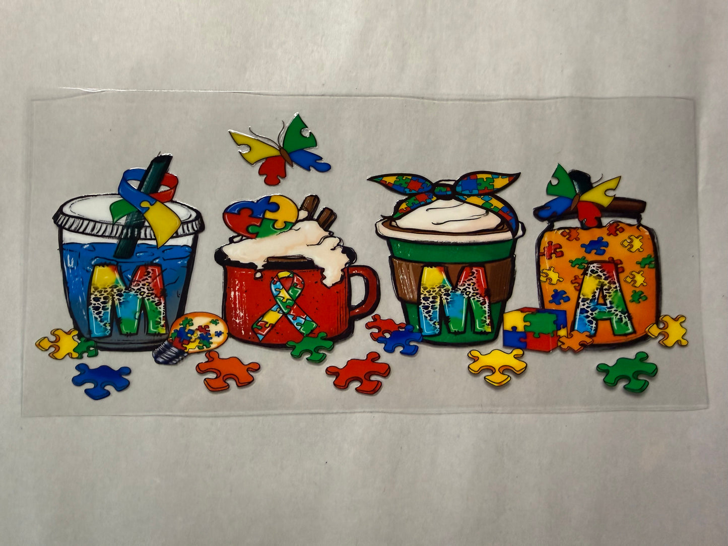 Mama Autism Drinks wrap for 16oz, 20oz, 24oz, 40oz