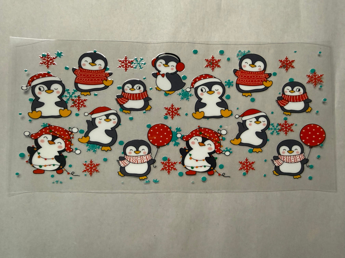 Christmas Penguins wrap for 16oz, 20oz, 24oz, 40oz