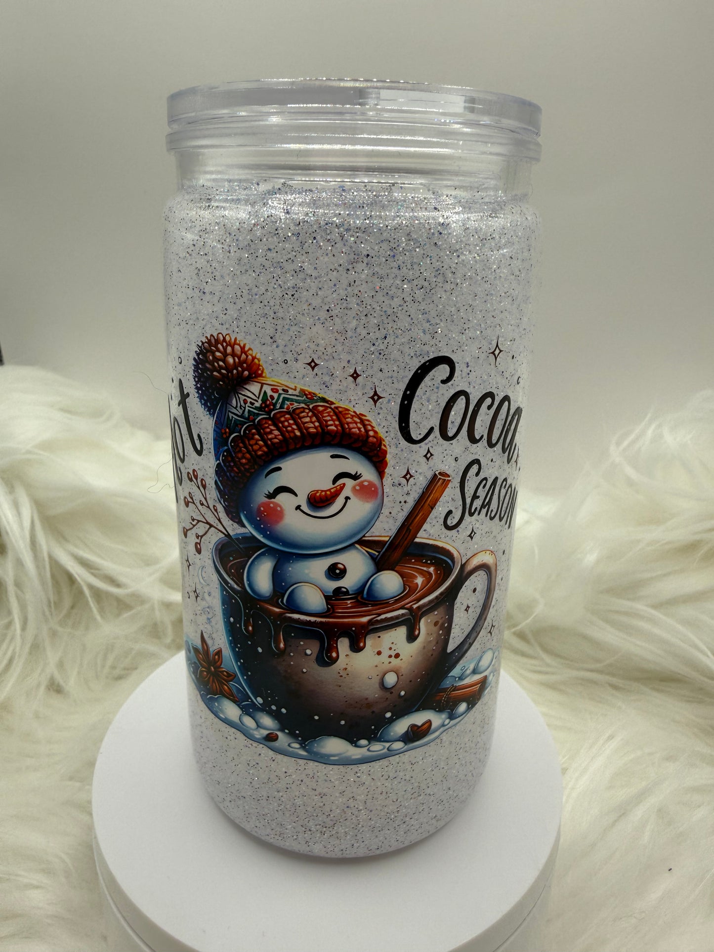 16oz Acrylic Dry Snowglobe - Hot Cocoa Season