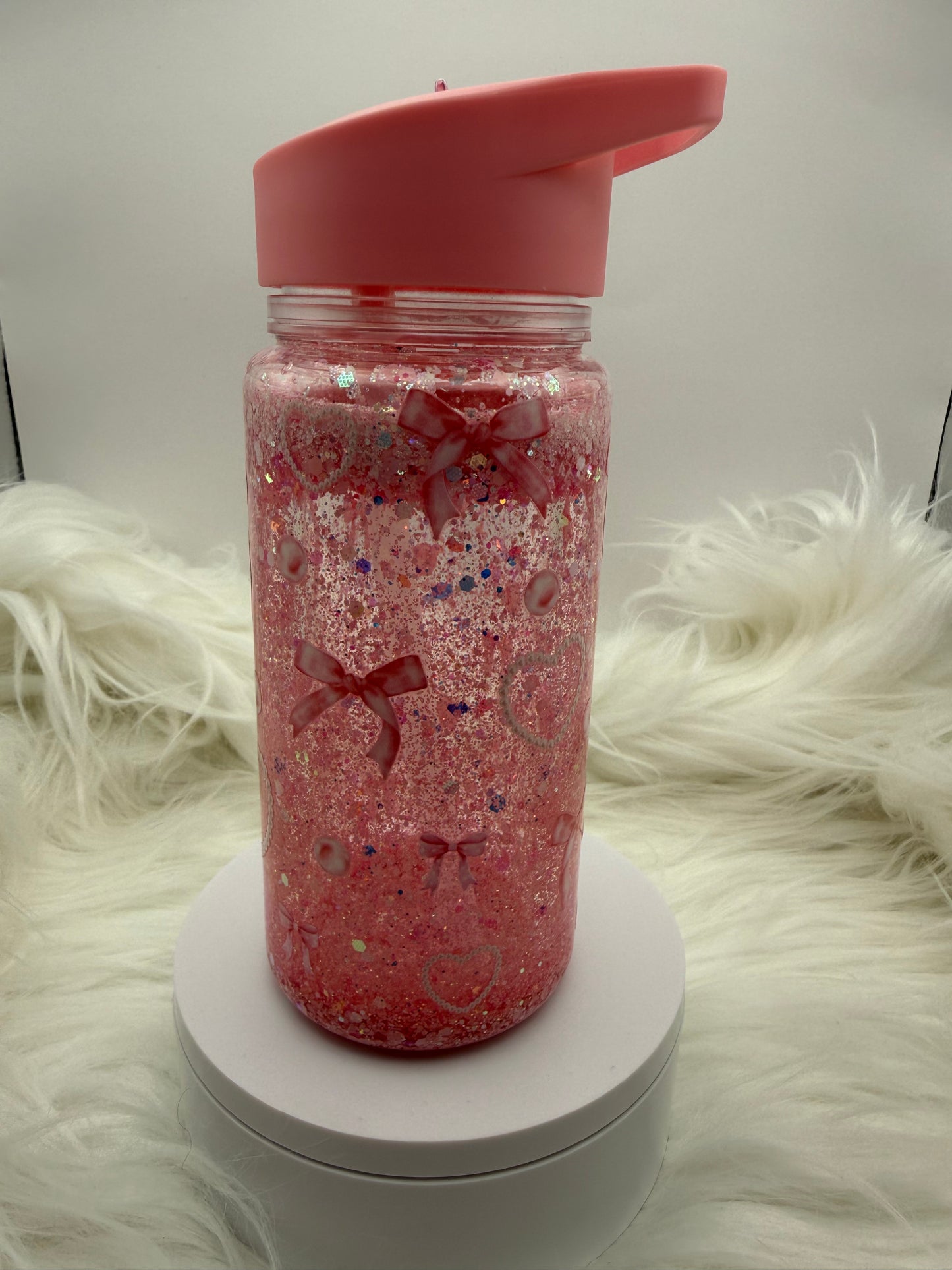 Kelsie - 10oz Acrylic Kids Snowglobe - Pink Girly