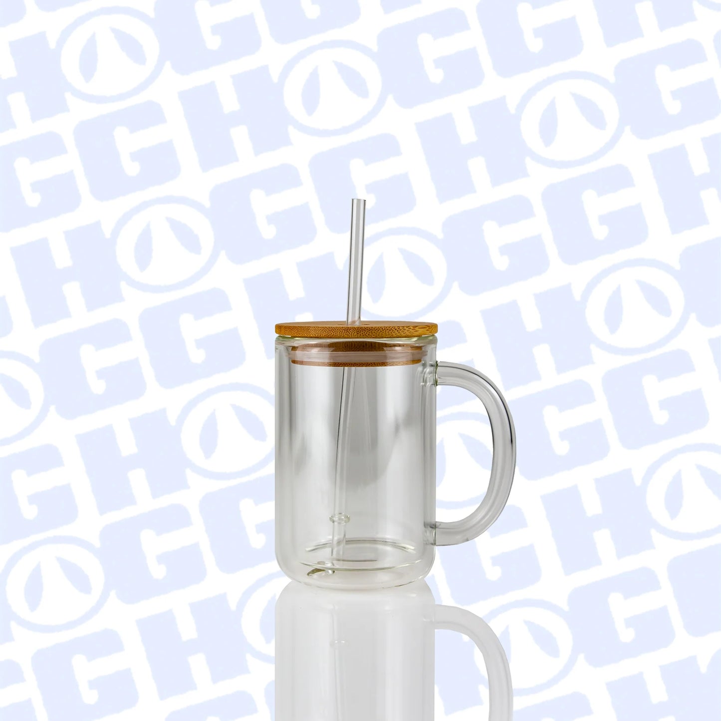 15oz Glass Snowglobe Coffee Cup with handle