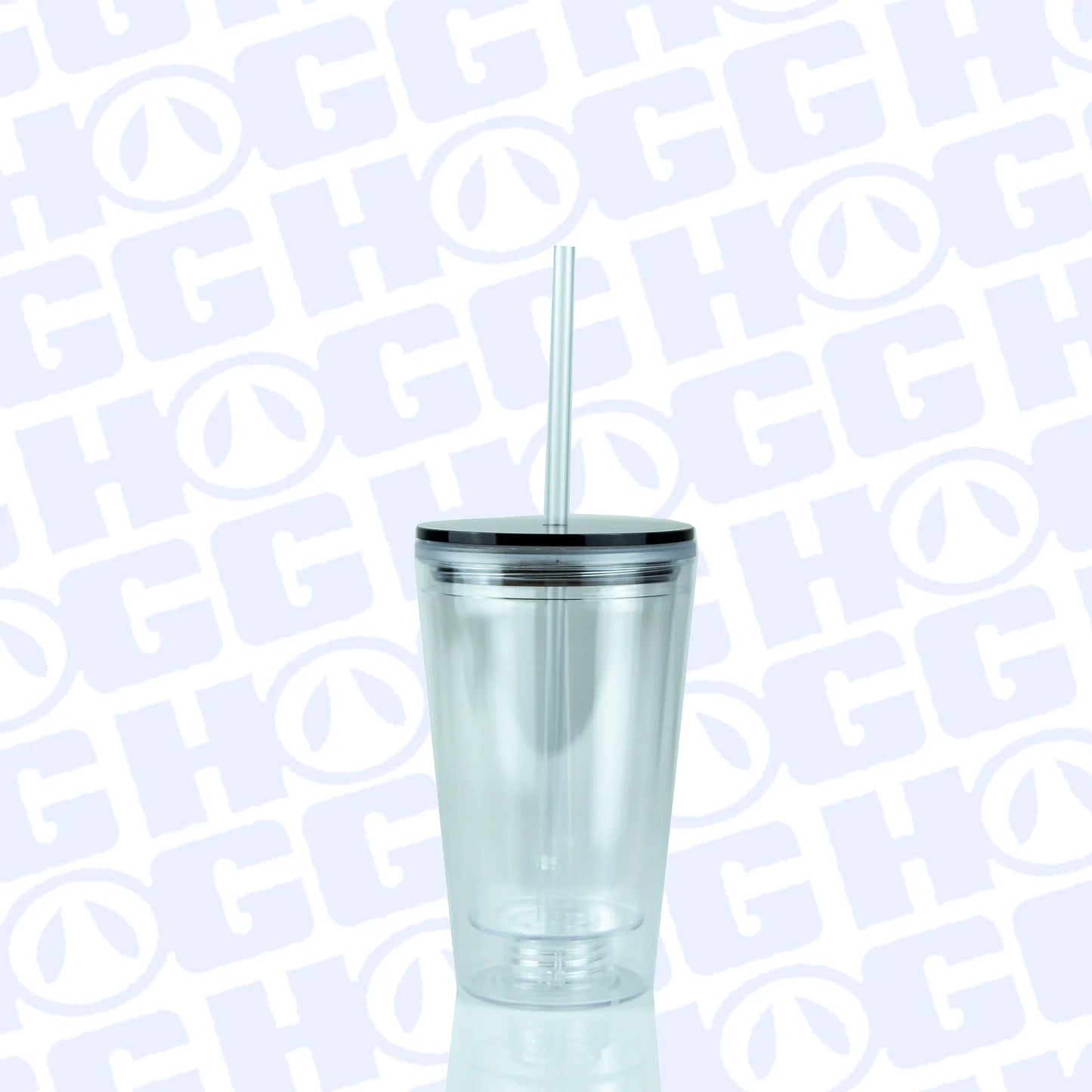 16oz Acrylic SnowGlobe Tumbler Tapered - Black Lid