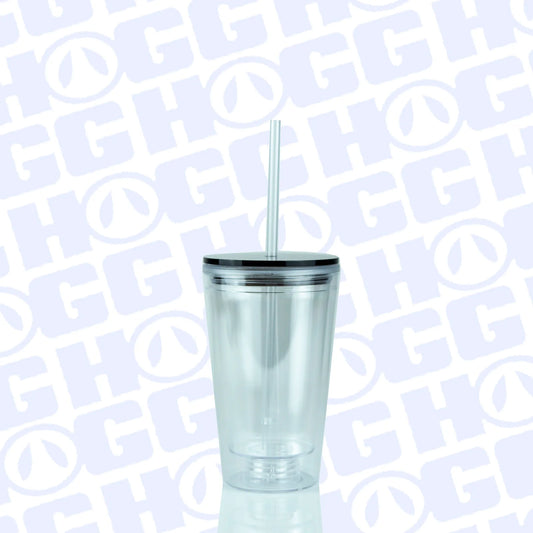 16oz Acrylic SnowGlobe Tumbler Tapered - Black Lid