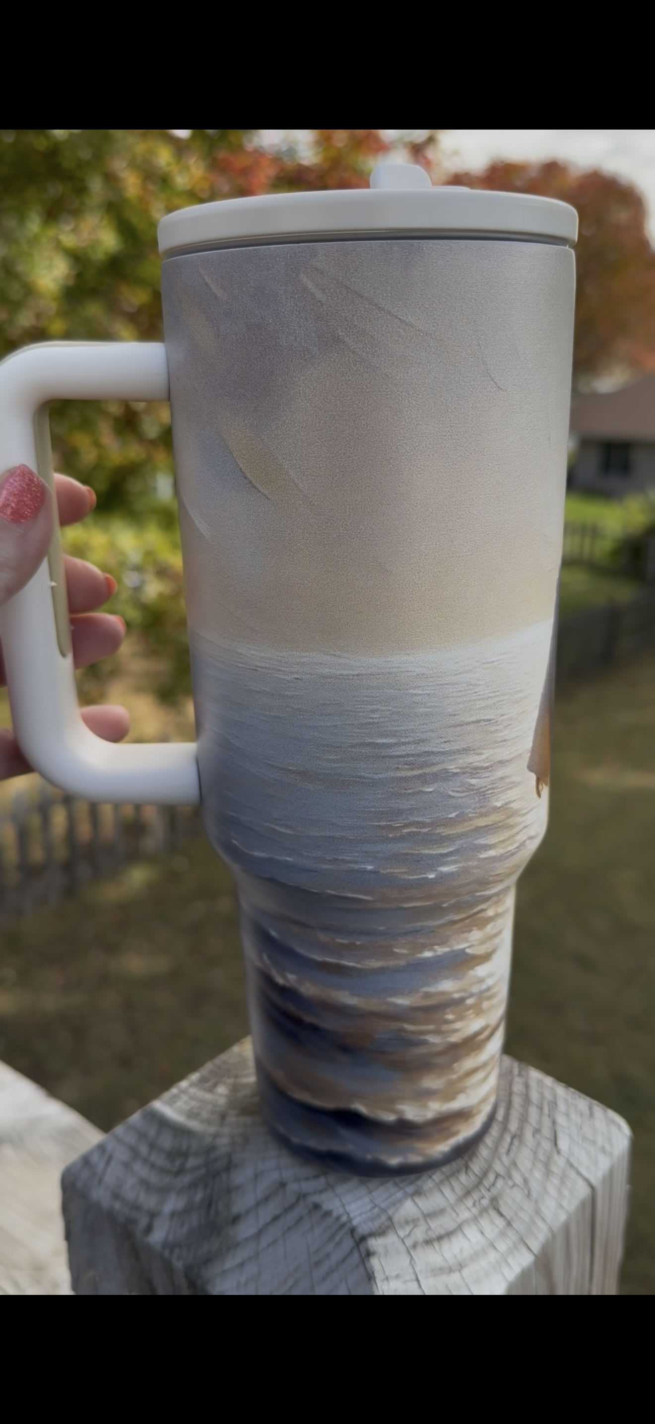 Jesus Walking on Water 40oz Stainless Steel Tumbler with Handle