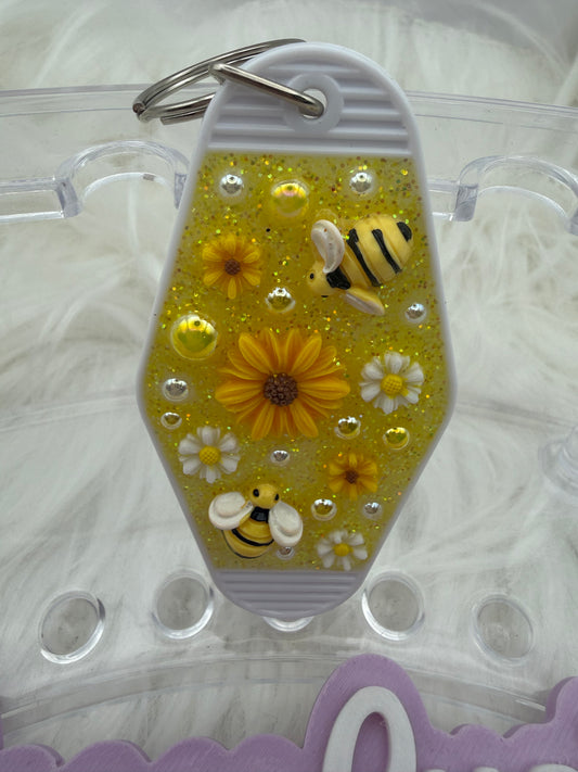 Yellow Bee Motel Keychain