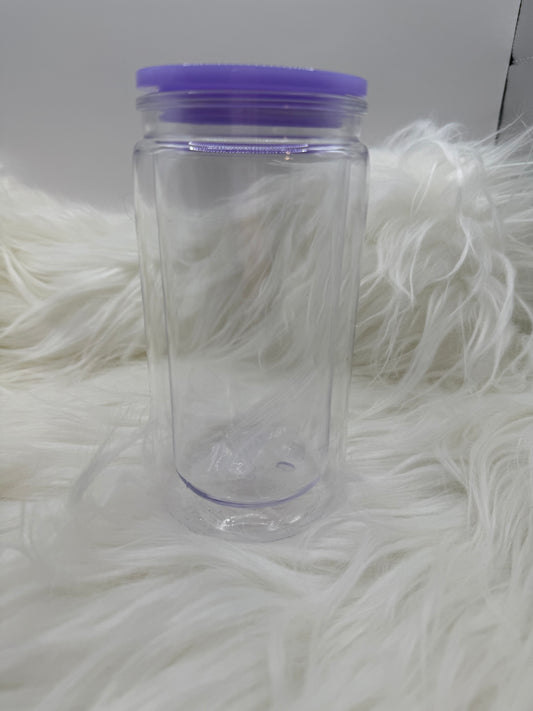 16oz Acrylic SnowGlobe Tumbler - Purple