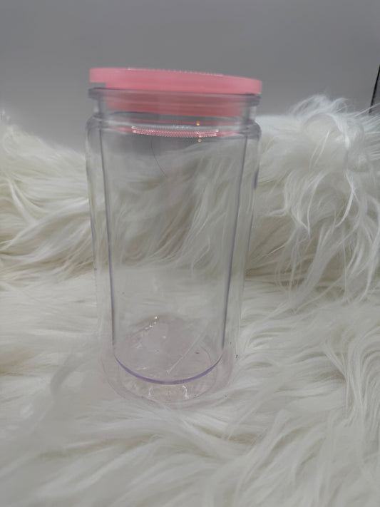 16oz Acrylic SnowGlobe Tumbler - Pink
