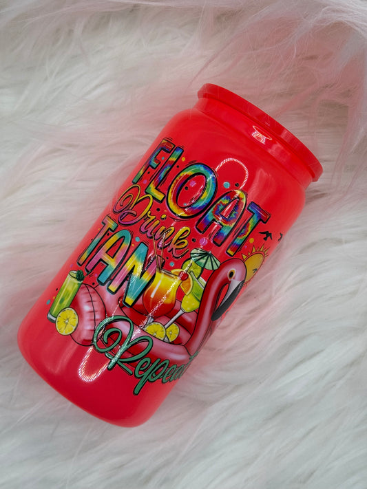 Float, Drink, Tan, Repeat 16oz