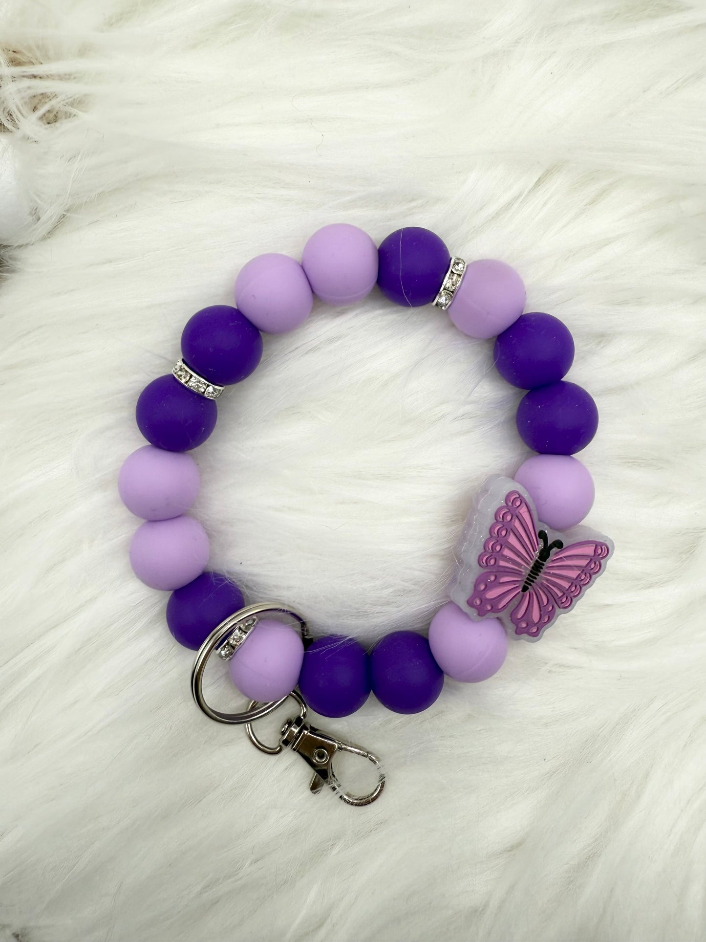 Purple Butterfly Wristlet