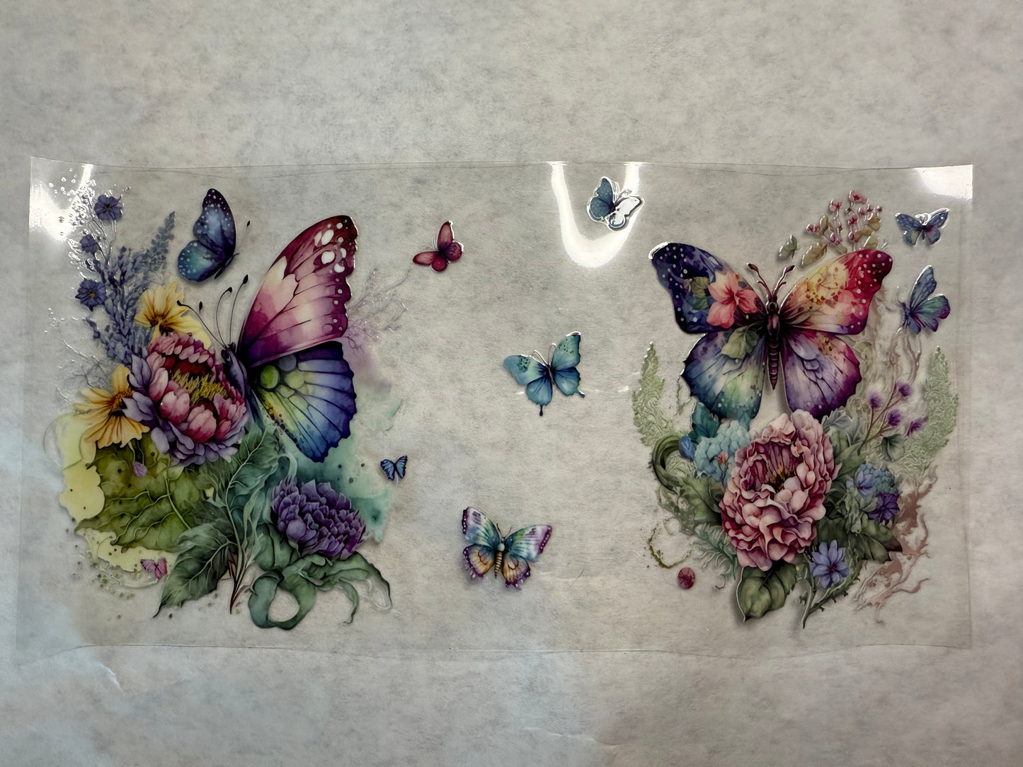 Flowers and Butterflies 2 Wrap for 16oz, 20oz or 24oz