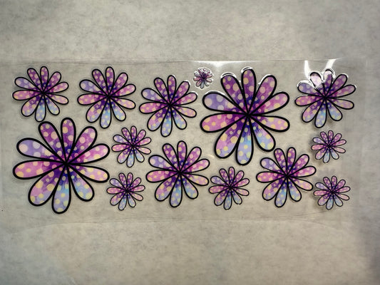Purple Flowers Wrap for 16oz, 20oz, 24oz