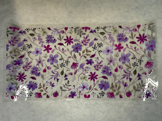 Purple Wild Flowers Wrap for 16oz, 20oz, 24oz