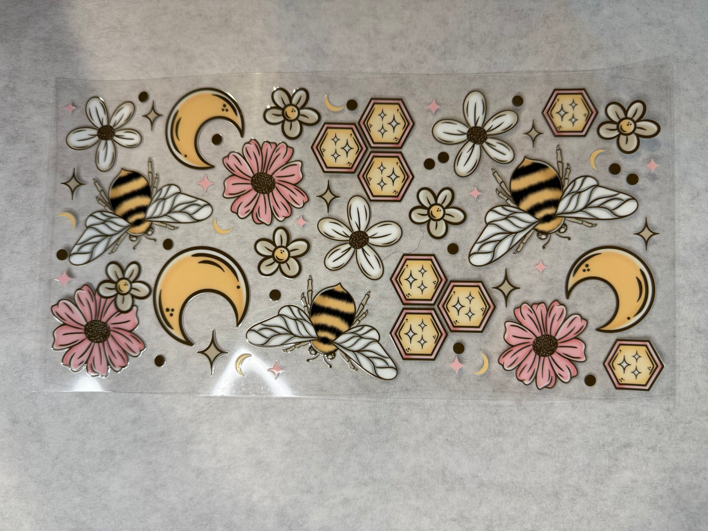 Bees, Moons and Flowers Wrap for 16oz, 20oz, 24oz