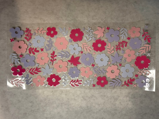 Pink and Purple Flowers Wrap for 16oz, 20oz