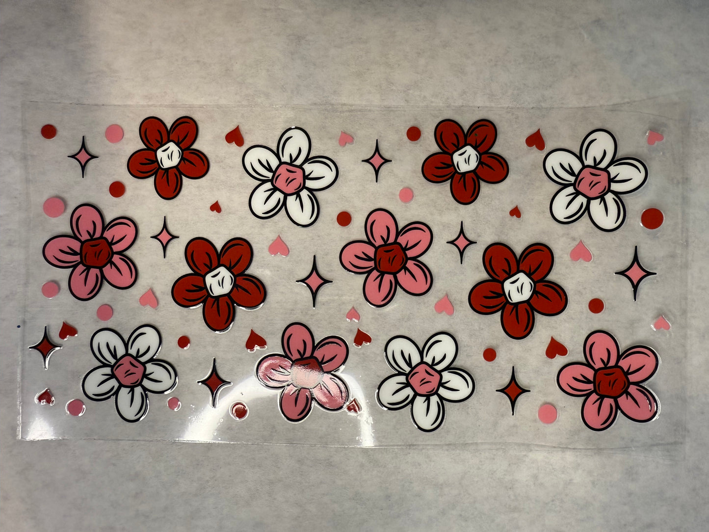 Pink and Red Flowers Wrap for 16oz, 20oz, 24oz