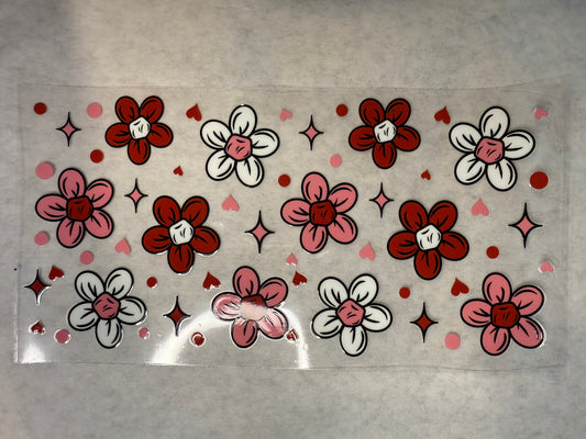 Pink and Red Flowers Wrap for 16oz, 20oz, 24oz