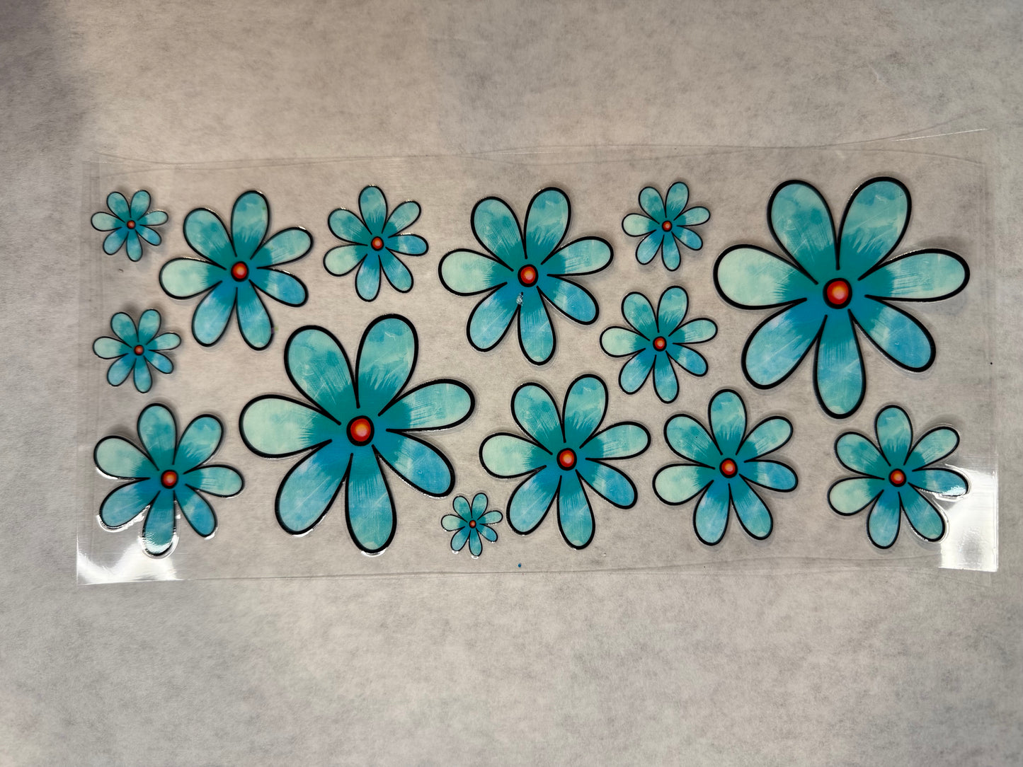 Blue Flowers Wrap for 16oz, 20oz, 24oz