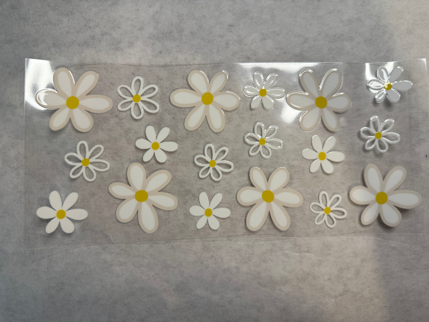White Flowers Wrap for 16oz, 20oz, 24oz