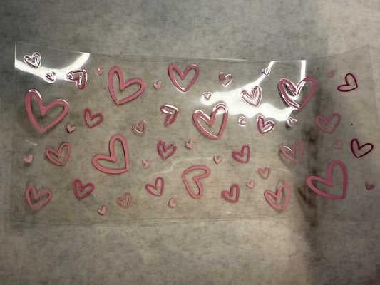 Pink Hearts Wrap for 16oz, 20oz, 24oz