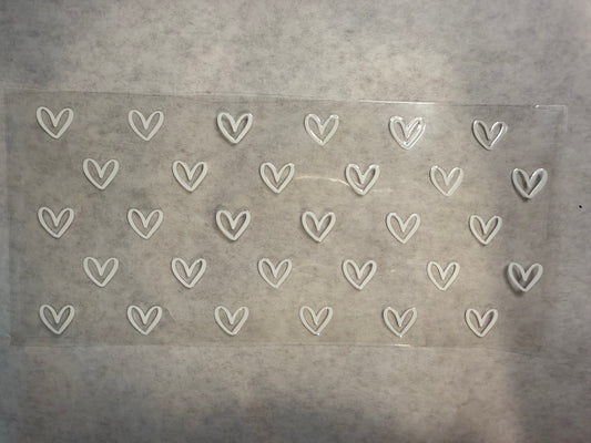 White Hearts Wrap for 16oz, 20oz, 24oz