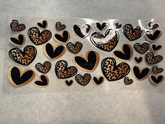 Leopard Hearts Wrap for 16oz, 20oz, 24oz