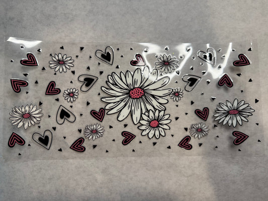 Daisies and Hearts Wrap for 16oz, 20oz, 24oz