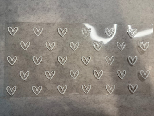 White Hearts Wrap for 16oz, 20oz, 24oz