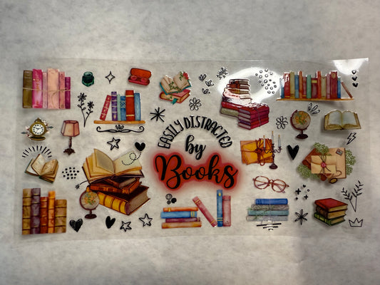 Easily Distracted by Books Wrap for 16oz, 20oz, 24oz