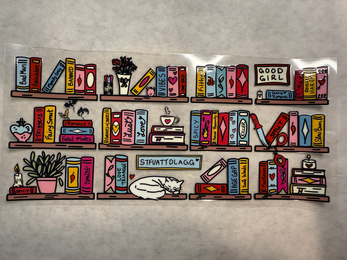 Smutty Bookshelf Wrap for 16oz, 20oz