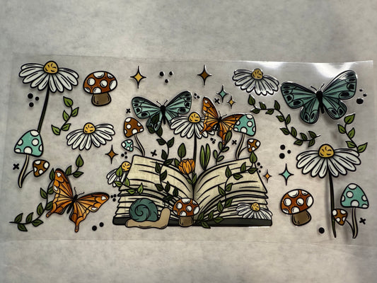 Book, Daisies and Butterflies Wrap for 16oz, 20oz