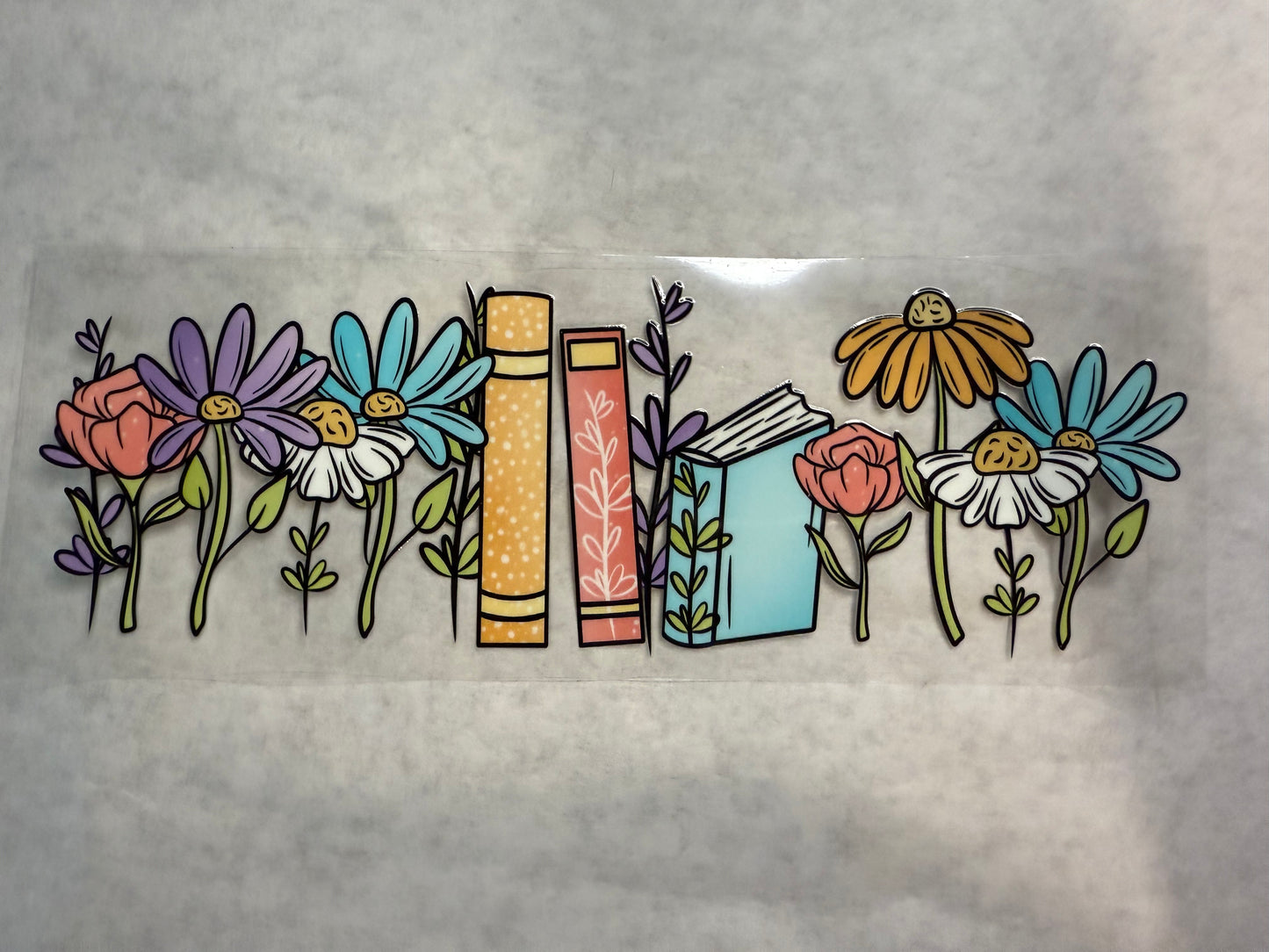 Books and Flowers Wrap for 16oz, 20oz