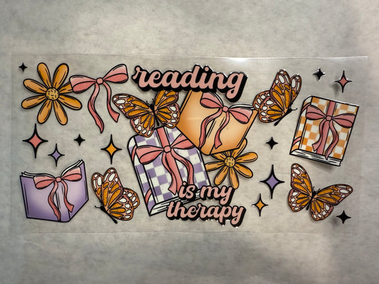 Reading is My Therapy Wrap for 16oz, 20oz
